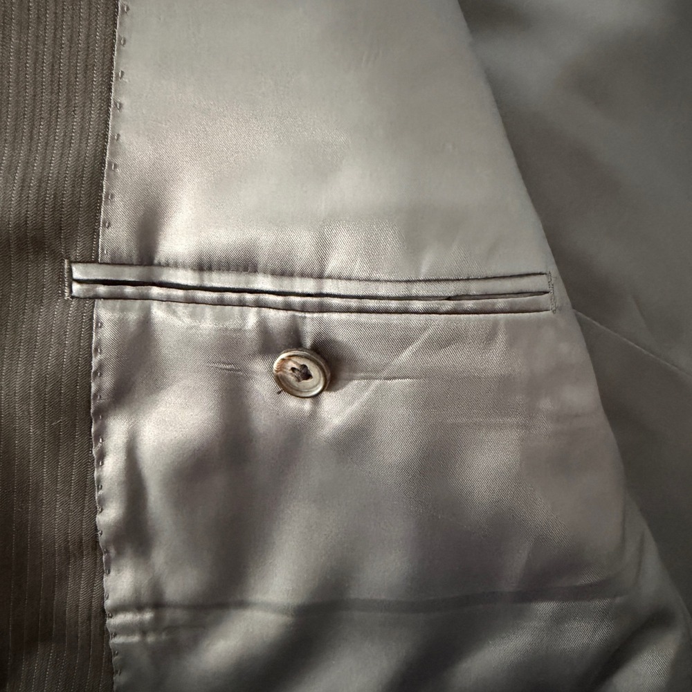 Ralph Ralph Lauren Mens 46R Wool Pinstripe Blazer Jacket Black Dillard's Gray - Picture 10 of 12